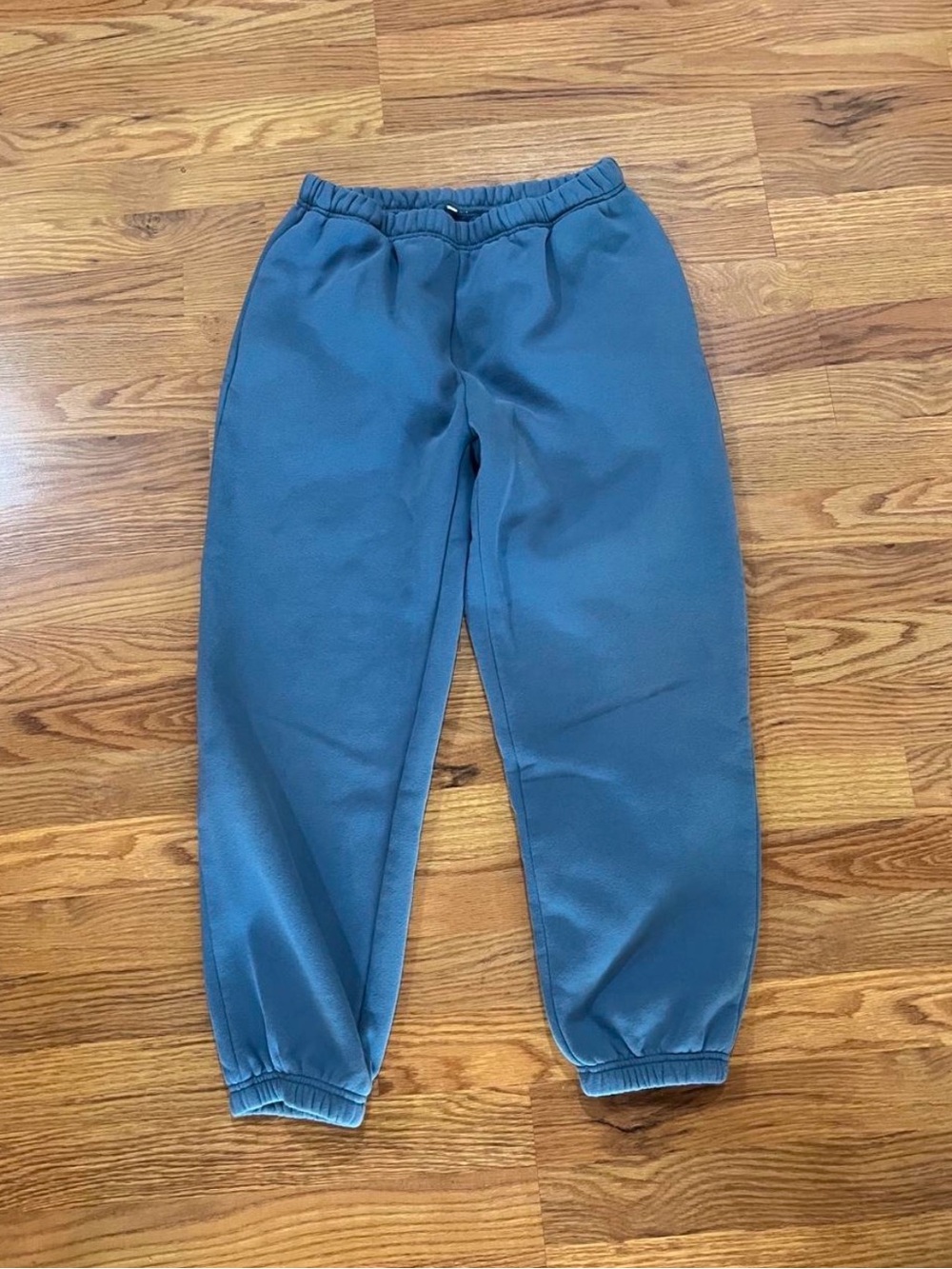 Blue Elastic Waist Sweatpants
